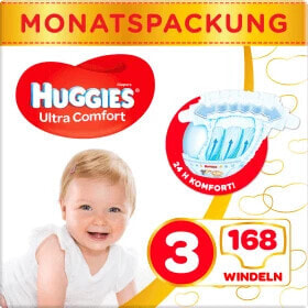 Windeln Ultra Comfort Gr. 3 (4-9 kg), Monatsbox, 168 St