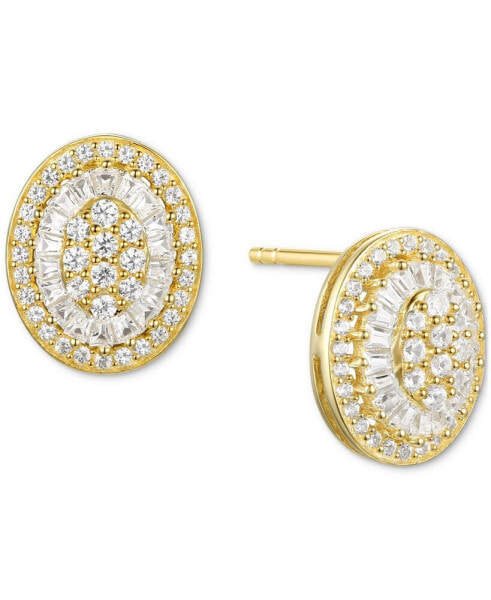 Diamond Baguette Oval Stud Earrings (1/2 ct. t.w.) in 14k Gold , 14k White Gold or 14k Rose Gold