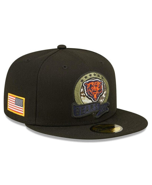 Men's Black Chicago Bears 2022 Salute To Service 59FIFTY Fitted Hat