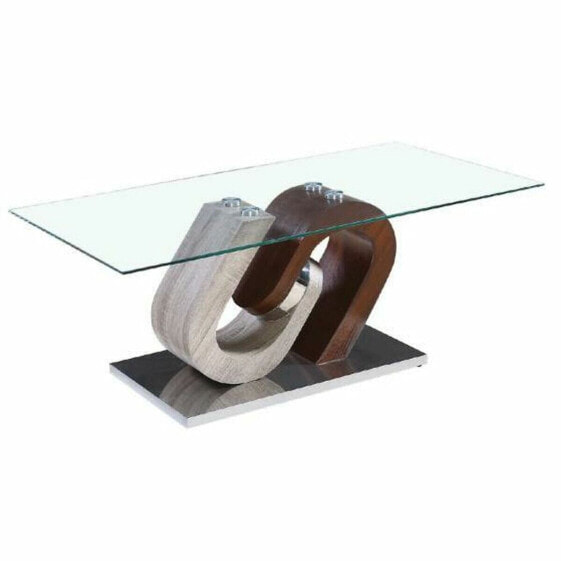 Стол центральный DKD Home Decor модель Centre Table Brown Transparent Silver Natural Wood Crystal MDF Wood 120 x 60 x 45 cm