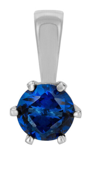 Silver pendant with blue zircon SVLP0685XH2M100