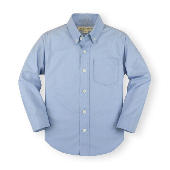 Boys Organic Cotton Long Sleeve Oxford Button Down Shirt