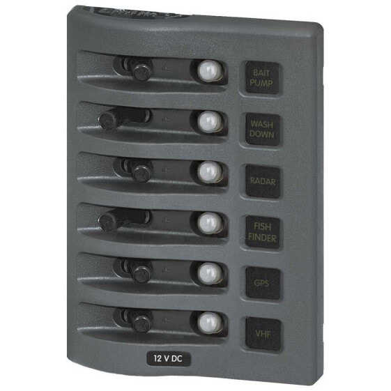 BLUE SEA SYSTEMS Weatherdeck Panel Circuit Breaker 6 Position Switch