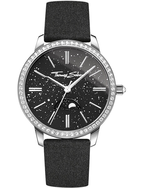 Наручные часы Gevril женские Gandria Black Leather Watch 36mm