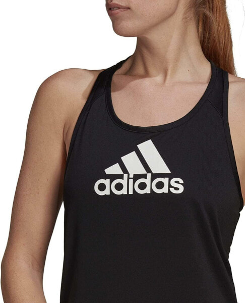 adidas 278035 AEROREADY 2 Move Logo Sport Tank Top, Black/White, Small