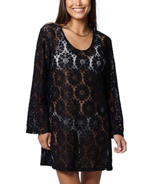 Women's Lace Long-Sleeve Cover-Up Dress