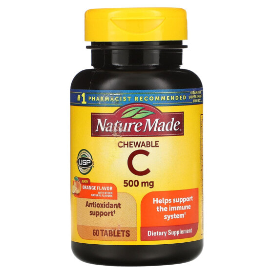 Vitamin C Chewable, Orange, 500 mg, 60 Tablets