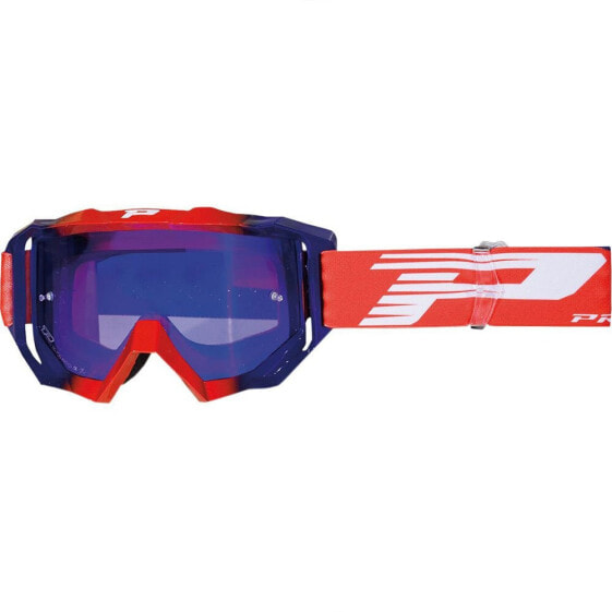 Маска для горнолыжных очков Progrip 3200-197 FL - Красный/синий, линза зеркальная