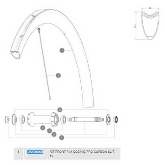 MAVIC Cosmic Pro Carbon SL T Front Rim Kit