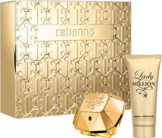 Парфюмерные наборы Paco Rabanne Lady Million - EDP 80 мл + молочко для тела 100 мл