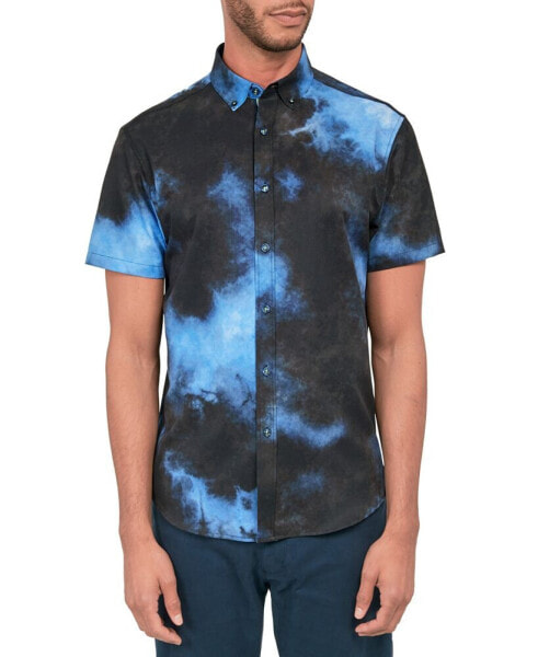 Men's Non-Iron Performance Stretch Tie Dye Button-Down Shirt