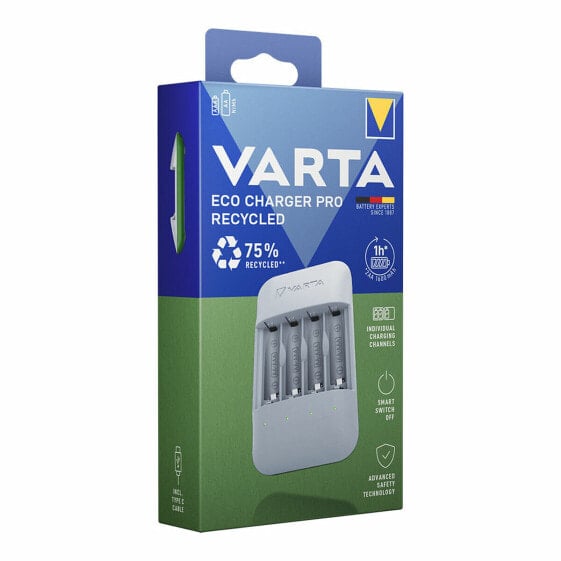 Зарядное устройство VARTA Eco Charger Pro Recycled на 4 батарейки