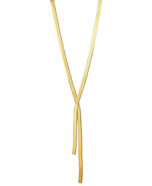 Herringbone 17" Lariat Necklace in 18k Gold-Plated Sterling Silver, Created for Macy's