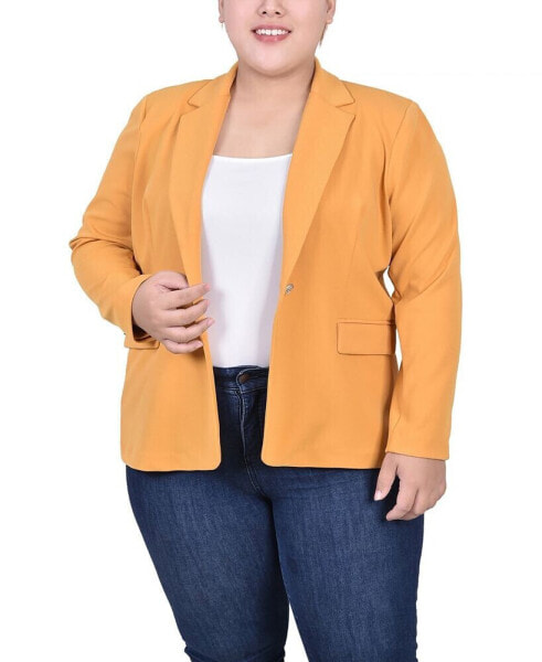 Куртка NY Collection plus Size Long Sleeve Scuba Crepe