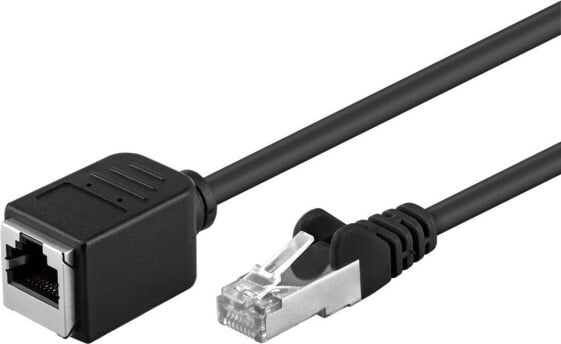 Goobay 73388 - CAT 5e Verlängerungskabel F/UTP Schwarz 2 m - Cable - Extension Cable