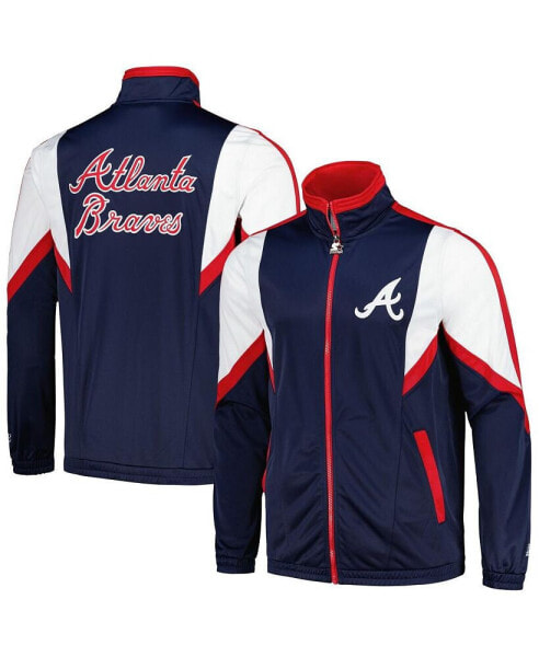 Men's Navy Atlanta Braves Lead Runner Full-Zip Jacket