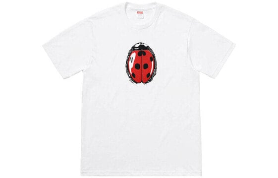 Футболка с красным брендами Supreme SS18 Ladybug Tee White