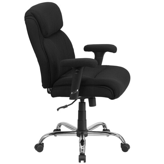 Hercules Series Big & Tall 400 Lb. Rated Black Fabric Swivel Task Chair With Adjustable Arms