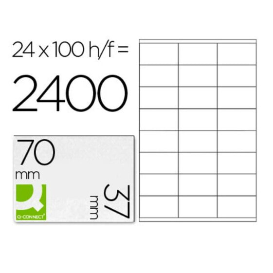 Adhesive labels Q-Connect KF10647 White 100 Sheets 70 x 37 mm