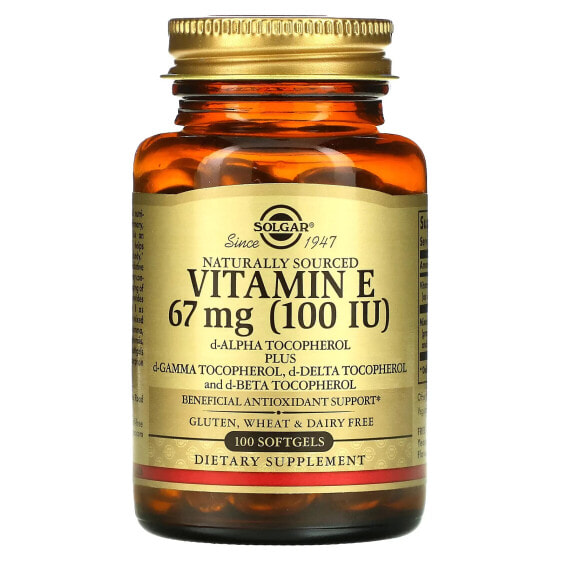 Naturally Sourced Vitamin E, 67 mg (100 IU), 100 Softgels