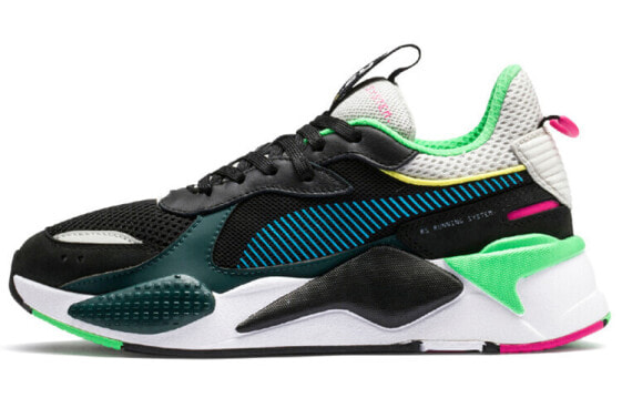 Кроссовки PUMA RS-X Легкие низкие спортивные кеды унисекс черно-зеленые