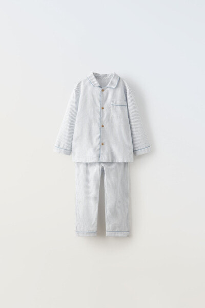 2-6 years/ striped shirt-style pyjamas