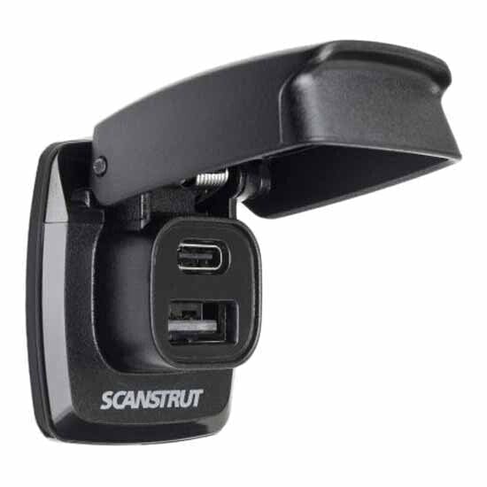SCANSTRUT 1xUSB-A&1xUSB-C 12/24V Flip Pro Fast Charging Double USB Plug