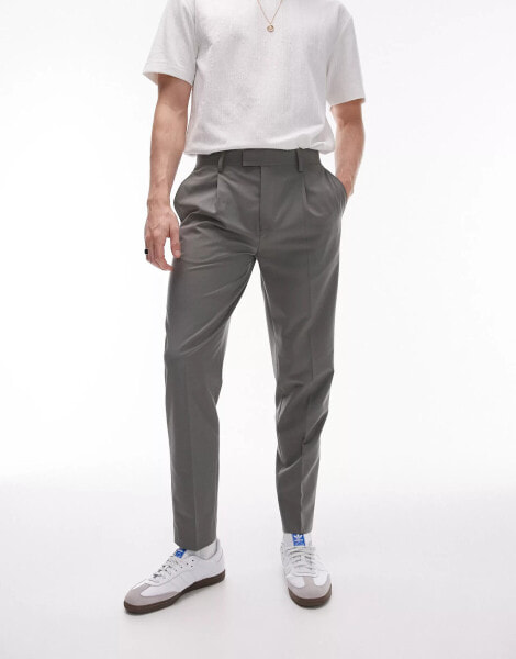 Topman taper trouser in sage