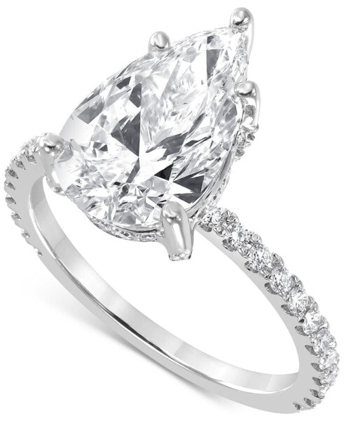 Кольцо Badgley Mischka Halo Pear Diamond Engagement