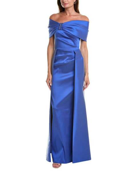 Teri Jon By Rickie Freeman Gazar Gown Women's Blue 18