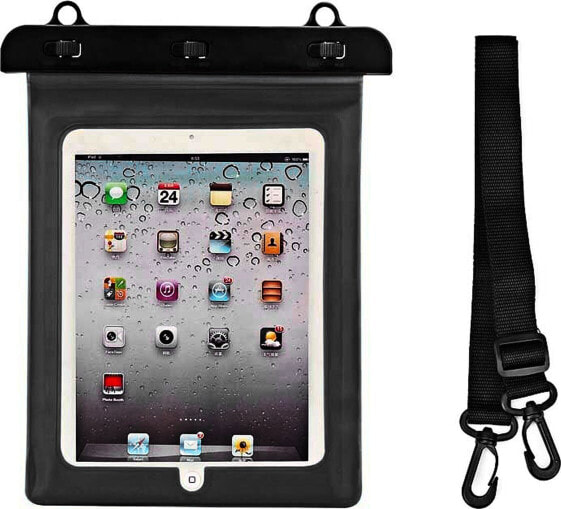 Etui na tablet Hurtel Etui wodoszczelne na tablet PVC z regulowanym paskiem Outdoor - czarne Etui wodoszczelne na tablet PVC z regulowanym paskiem Outdoor - czarne