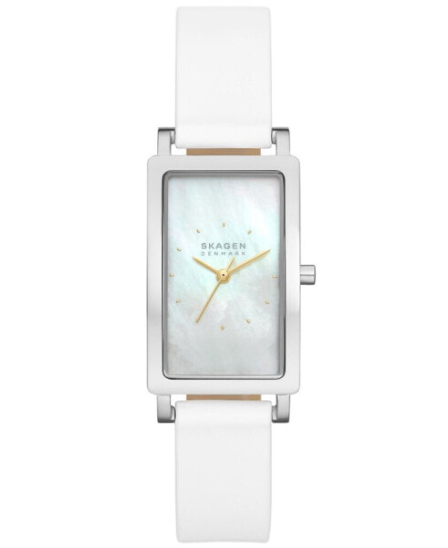 Women's Hagen Three Hand White Leather Watch 22mm