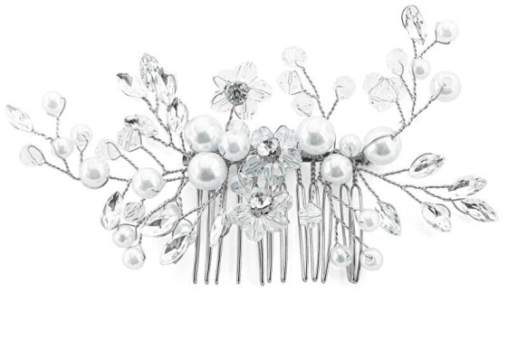 Beautiful hair comb with stones and pearls