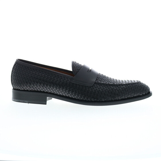 Bruno Magli Vesini Woven BM3VESA0W Mens Black Loafers & Slip Ons Penny Shoes