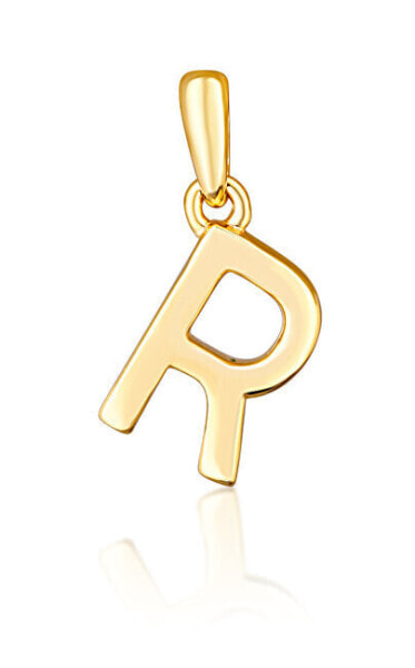 Minimalist gold-plated letter "R" pendant SVLP0948XH2GO0R
