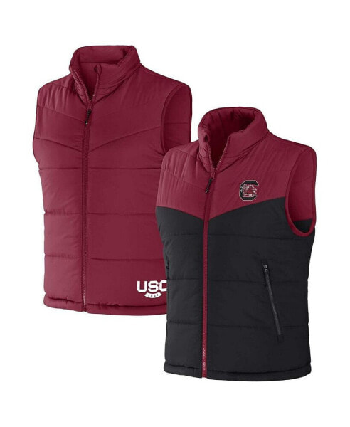 Men's Darius Rucker Collection by Garnet, Black South Carolina Gamecocks Colorblocked Full-Zip Reversible Vest