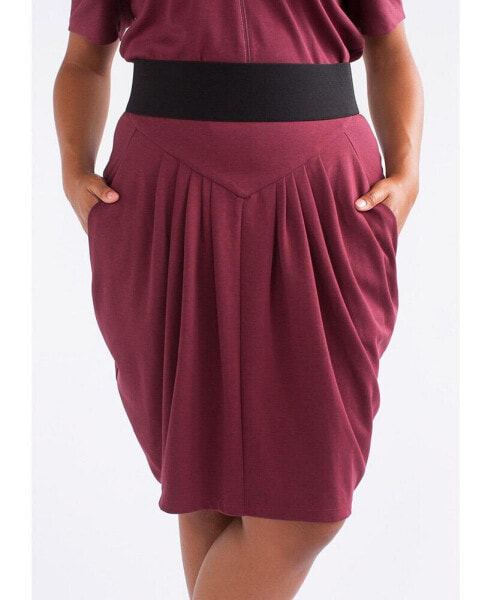 Plus Size Pencil Skirt with Pockets