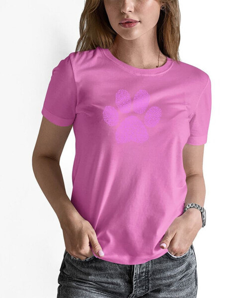 Women's XOXO Dog Paw Word Art T-shirt