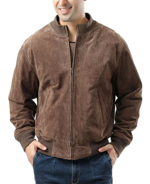 Men WWII Suede Leather Tanker Jacket - Tall