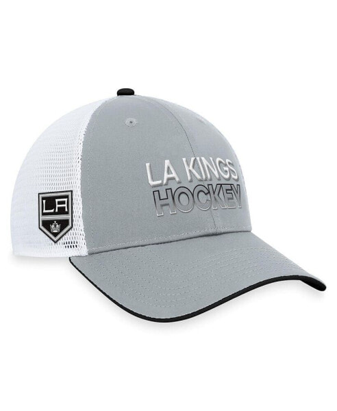 Men's Gray Los Angeles Kings Authentic Pro Rink Trucker Adjustable Hat
