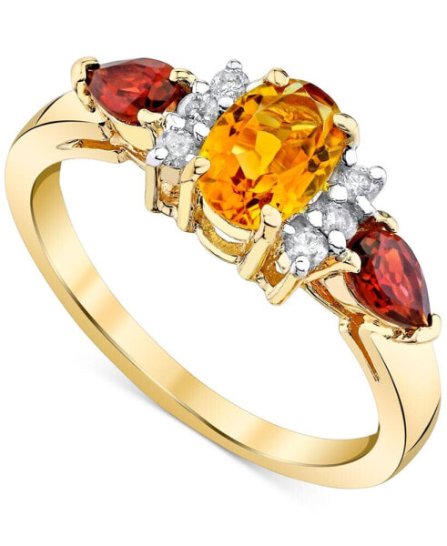 Кольцо Macy's Citrine Garnet Diamond Gold