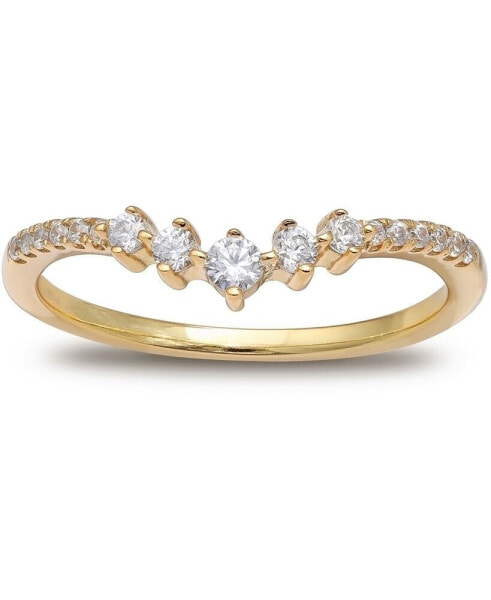 Cubic Zirconia V Band in 18k Gold-Plated Sterling Silver, Created for Macy's