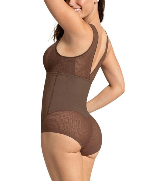 Women's Sheer Stripe Detail Sculpting Bodysuit