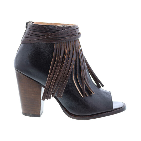Bed Stu Olivia F386008 Womens Brown Leather Zipper Strap Heels Shoes