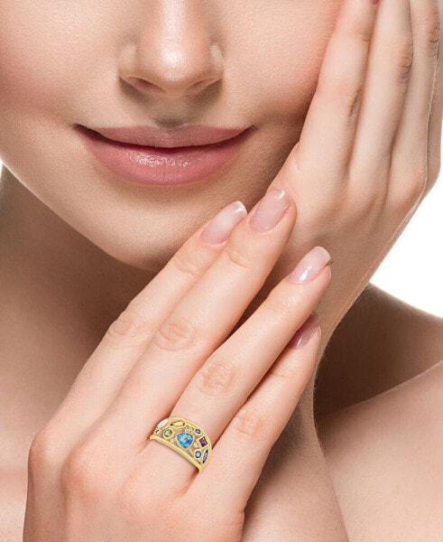 EFFY® Multi-Gemstone (1-5/8 ct. t.w.) & Diamond Openwork Statement Ring in 14k Gold