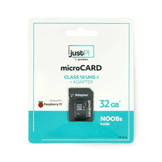 Memory card justPi microSD 32GB 100 MB/sec class 10 + Raspberry Pi OS