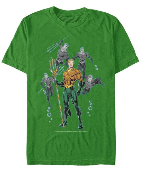 DC Men's Aquaman Multi Action Portraits Short Sleeve T-Shirt