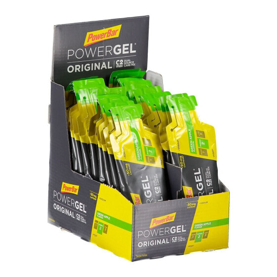 Энергетический гель для спорта PowerBar PowerGel Caffeine 41g 24 шт Green Apple PowerGels Box