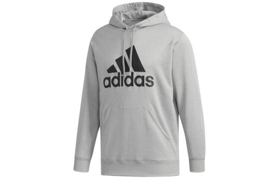 adidas Logo字母印花运动连帽套头卫衣 男款 灰色 / Кофта Adidas Logo Hoodie DN1417