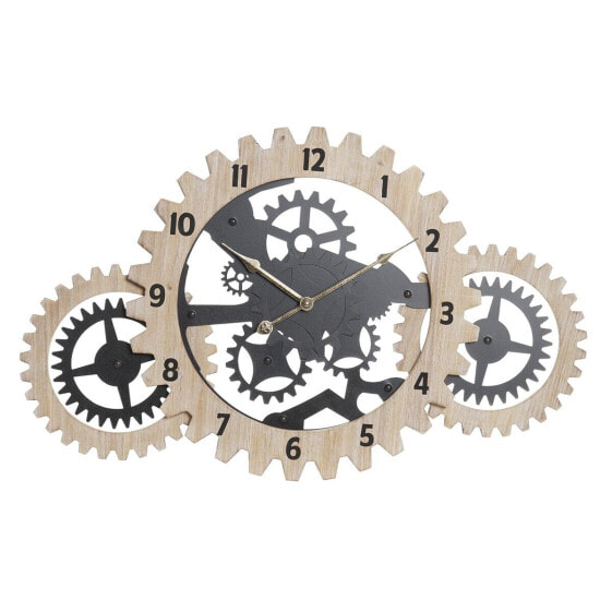 Настенное часы DKD Home Decor Натуральный Чёрный MDF Шестерни (70 x 4 x 45 cm)